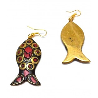 Retro Metal Earring - Ethnic Tribal Fusion - Drop Dangle Hook Long - Fashion 15